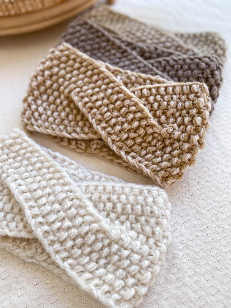 Knitted headband  / shades of beige