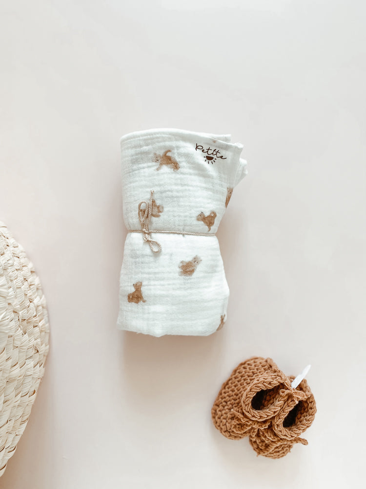 Muslin swaddle / teddybear