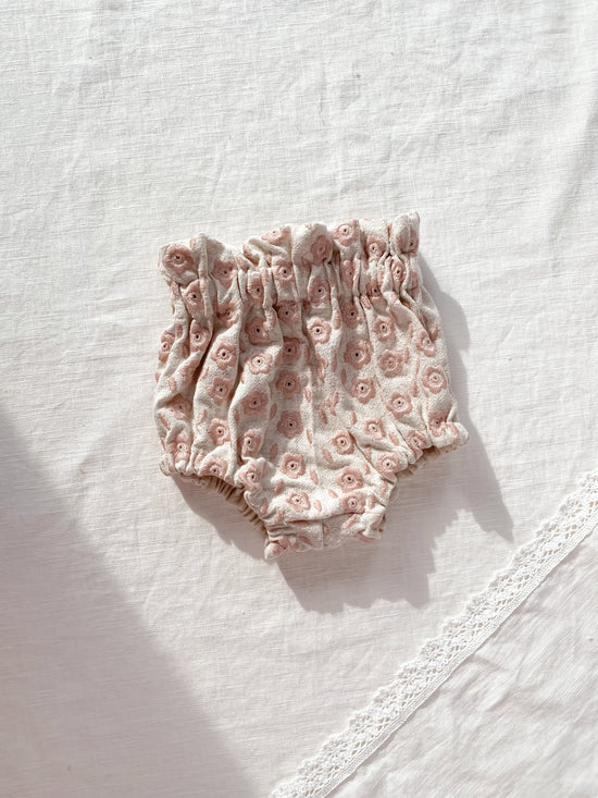 Bloomers / embroidered floral linen - blush
