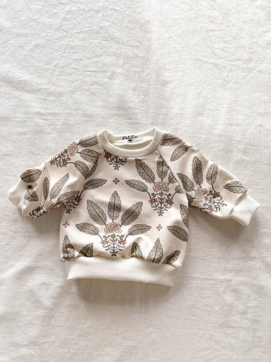Baby cotton sweatshirt / girly palms