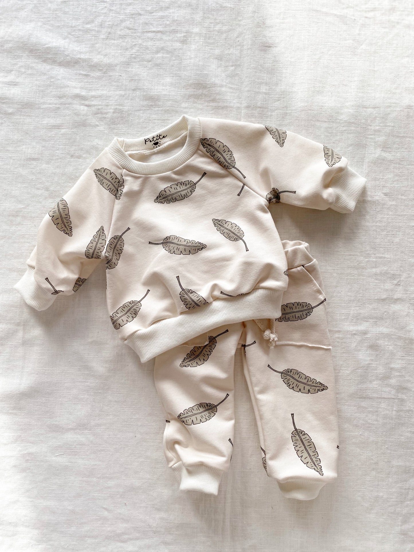 Baby cotton sweatshirt / leaves