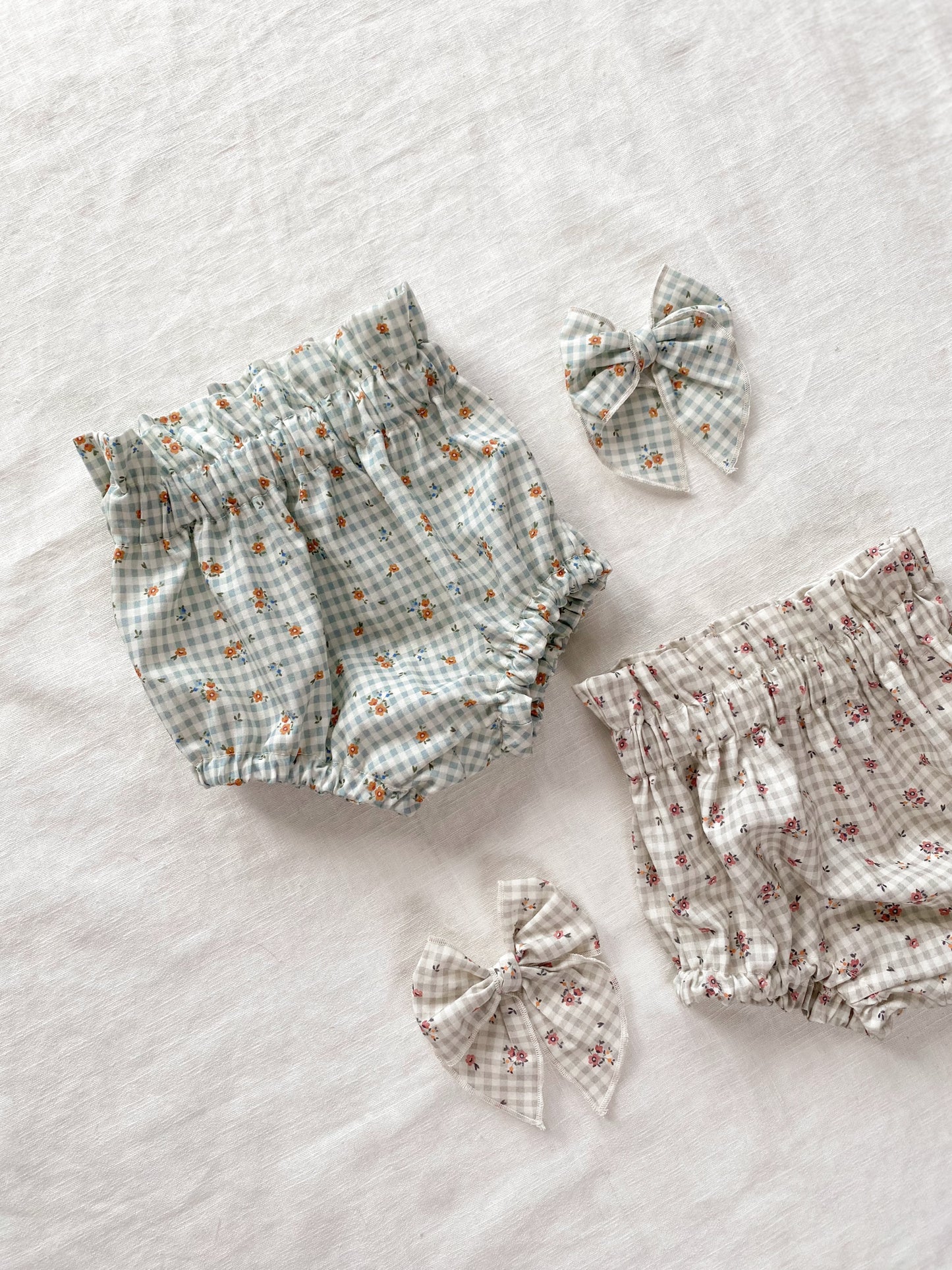 Floral Gingham Bloomers - rose