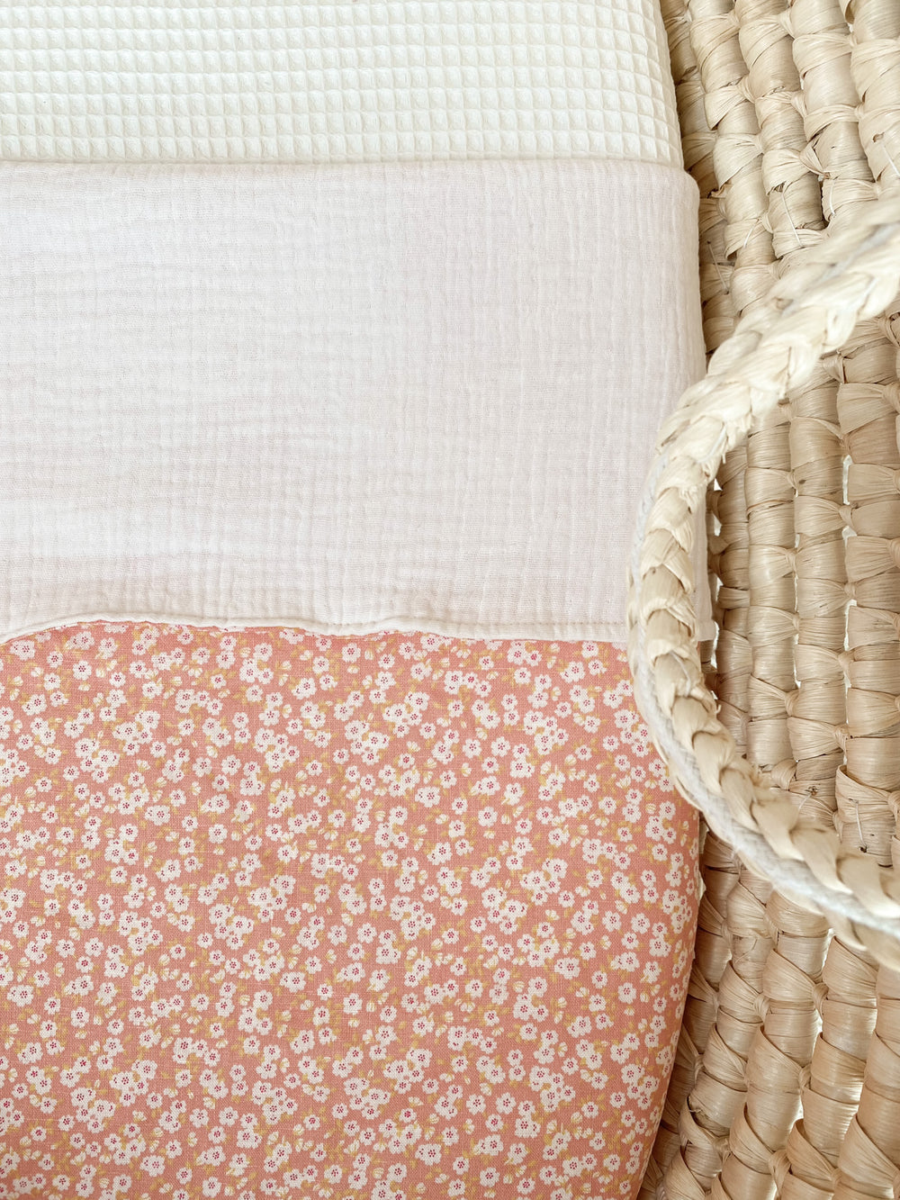 Muslin blanket / linen floral - peach