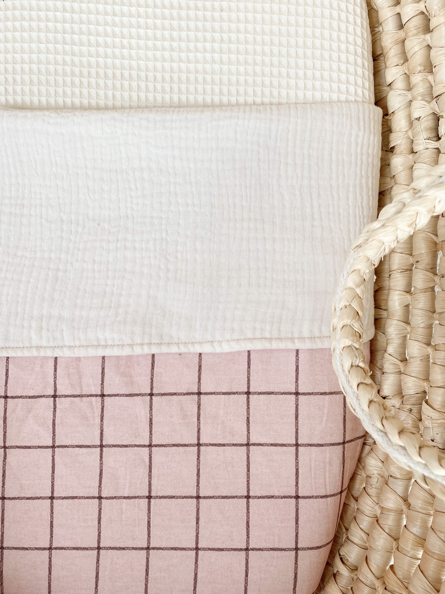 Muslin blanket / pastel plaid - blush