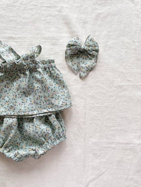 Linen Bloomers / little flowers - icy blue