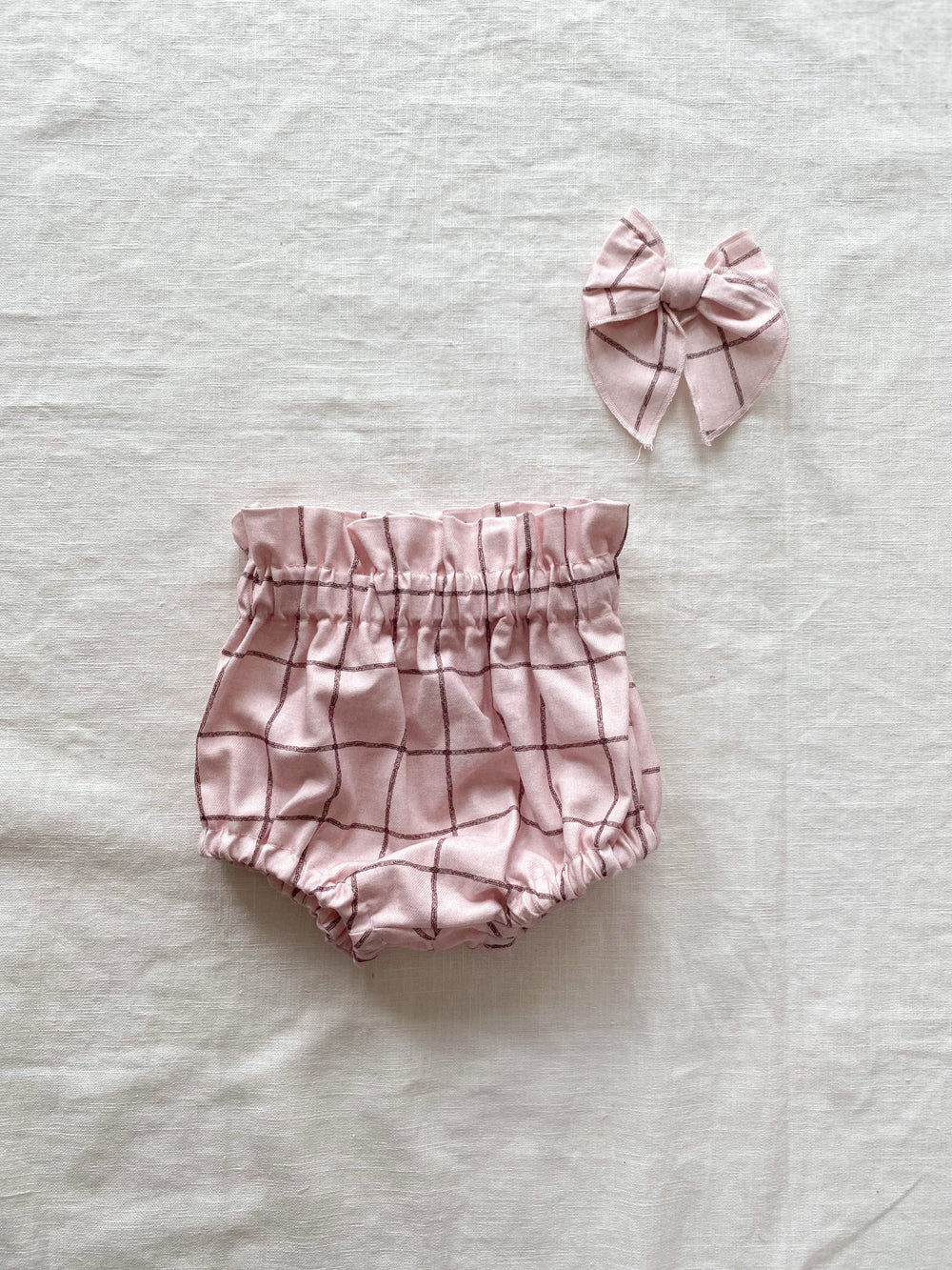 Bloomers / pastel plaid - blush