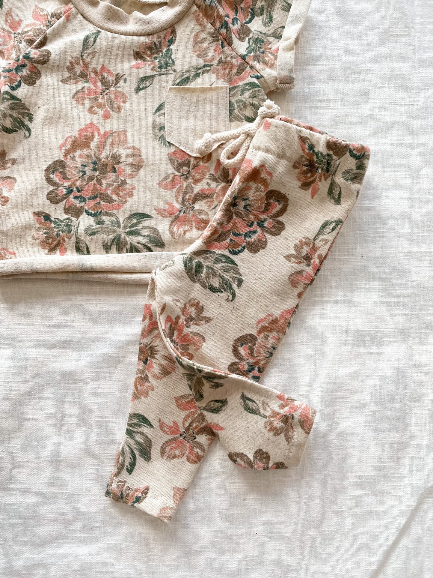 Baby leggings / linen floral