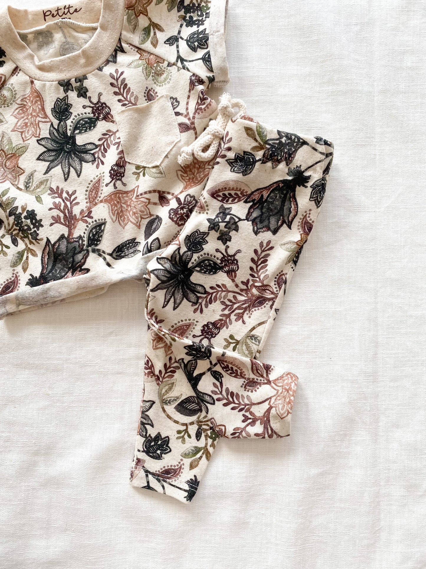 Baby leggings / linen floral